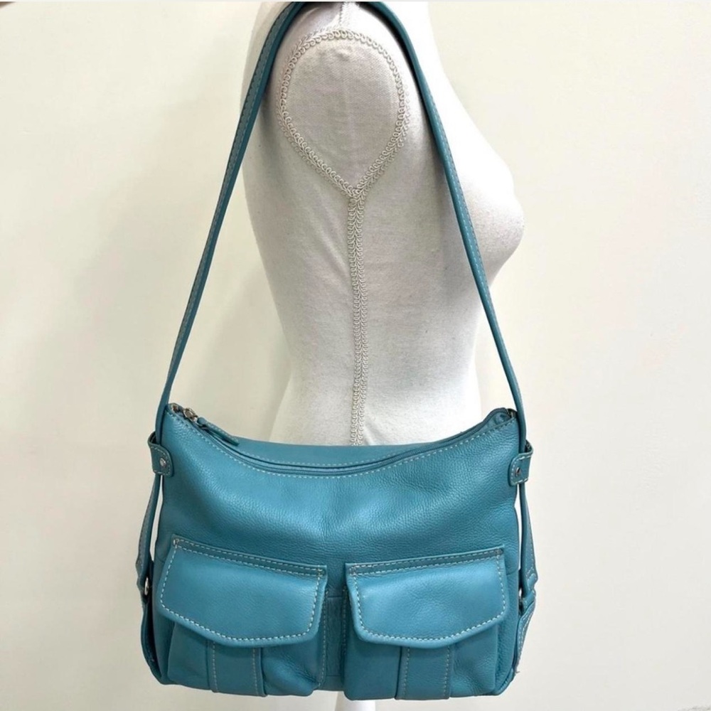 Sold‼️Blue Leather Shoulder Bag